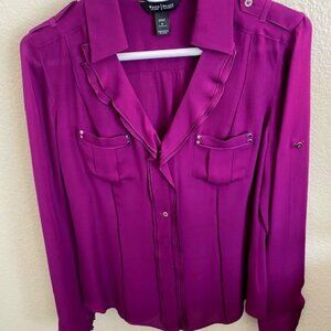 Purple Silk Blouse,  Size 6